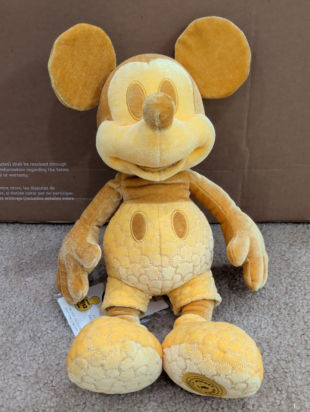 Disney Yellow Limited Edition 2/12 Mickey Mouse Memories Plush